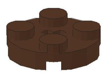 Lego Plate 2 x 2, round (4032) with Axle Hole, brown