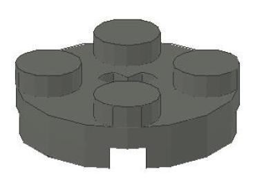 Lego Platte 2 x 2, rund (4032) mit Achsloch, dunkel bläulich grau