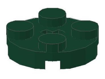 Lego Platte 2 x 2, rund (4032) mit Achsloch, dunkel grün