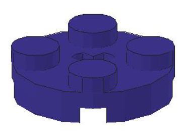 Lego Platte 2 x 2, rund (4032) mit Achsloch, dunkel purpur
