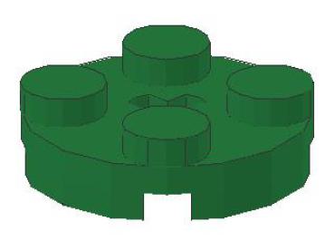 Lego Plate 2 x 2, round (4032) with Axle Hole, green