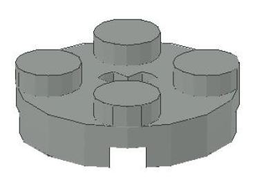 Lego Platte 2 x 2, rund (4032) mit Achsloch, hell grau