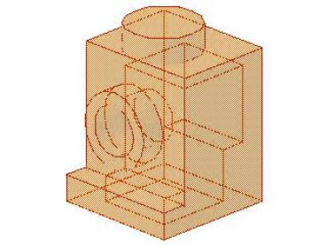 Lego Stein, modifiziert 1 x 1 x 1 (4070) transparent neon orange