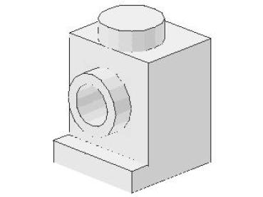 Lego Stein, modifiziert 1 x 1 x 1 (4070) weiß