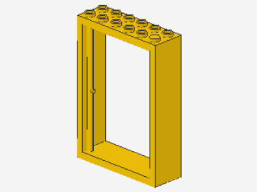 Lego Door Frame 2 x 6 x 7 (4071) yellow