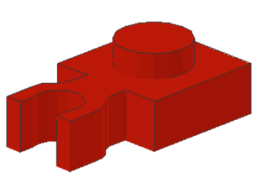 Lego Platte, modifiziert 1 x 1 (4085b) rot