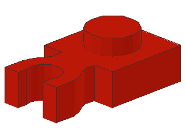 Lego Plate, modified 1 x 1 (4085c) red