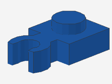 Lego Platte, modifiziert 1 x 1 (4085d) blau