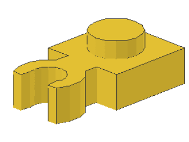 Lego Platte, modifiziert 1 x 1 (4085d) gelb