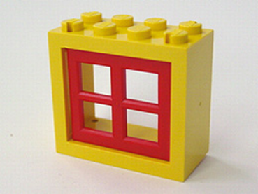 Lego Window 2 x 4 x 3 (4132c01) yellow