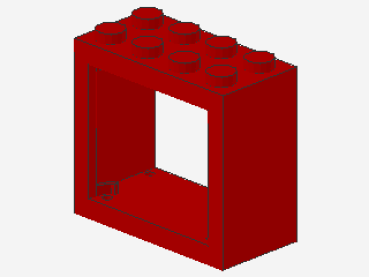 Lego Window 2 x 4 x 3 (4132) red