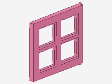 Lego Pane for Window 2 x 4 x 3 (4133) medium dark pink