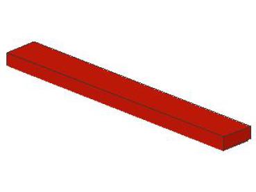 Lego Tile 1 x 8 (4162) red