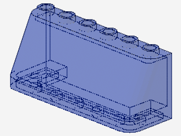 Lego Windscreen 2 x 6 x 2 (4176) transparent dark blue