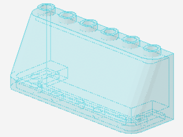 Lego Windscreen 2 x 6 x 2 (4176) transparent light blue