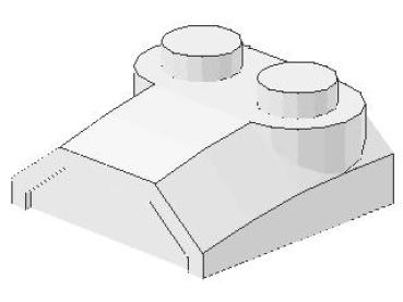 Lego Schrägstein, geschwungen 2 x 2 x 2/3 (41855) weiß