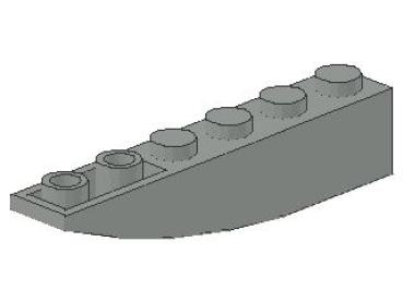 Lego Slope Stone, curved 6 x 1 x 1 (42023) light gray