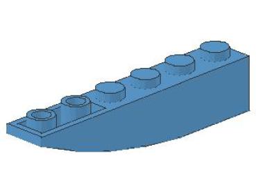 Lego Schrägstein, geschwungen 6 x 1 x 1 (42023) mittel blau