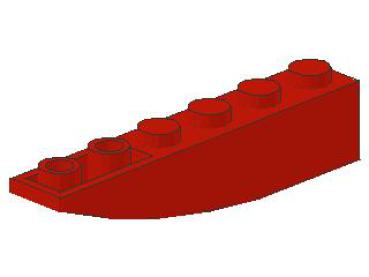Lego Slope Stone, curved 6 x 1 x 1 (42023) red