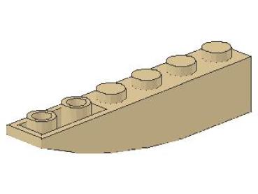 Lego Slope Stone, curved 6 x 1 x 1 (42023) tan