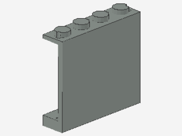 Lego Paneel 1 x 4 x 3 (4215a) solide Studs, hell grau