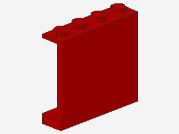 Lego Panel 1 x 4 x 3 (4215a) solid Studs, red