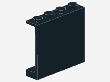 Lego Panel 1 x 4 x 3 (4215a) solid Studs, black