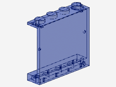 Lego Panel 1 x 4 x 3 (4215a) solid Studs, transparent dark blue