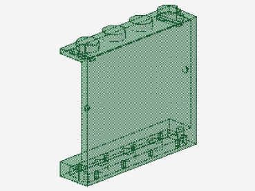 Lego Paneel 1 x 4 x 3 (4215a) solide Studs, transparent grün