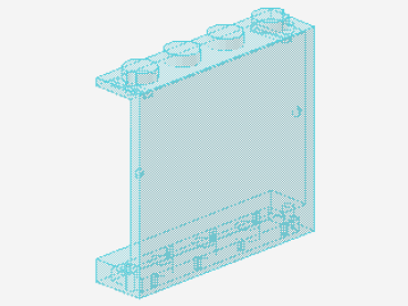 Lego Paneel 1 x 4 x 3 (4215a) solide Studs, transparent hell blau