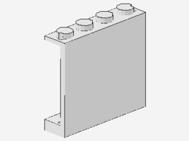 Lego Paneel 1 x 4 x 3 (4215a) solide Studs, weiß