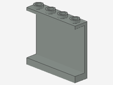 Lego Panel 1 x 4 x 3 (4215b) hollow Studs, light gray