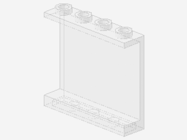 Lego Paneel 1 x 4 x 3 (4215b) hohle Studs, transparent