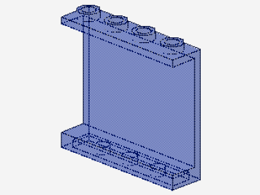 Lego Paneel 1 x 4 x 3 (4215b) hohle Studs, transparent dunkel blau