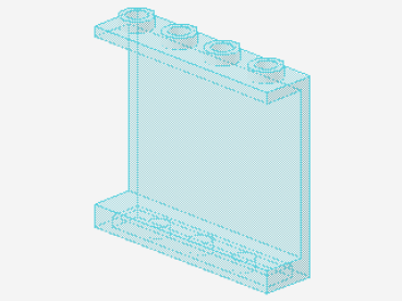 Lego Paneel 1 x 4 x 3 (4215b) hohle Studs, transparent hell blau