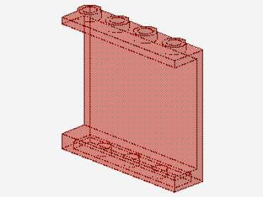 Lego Panel 1 x 4 x 3 (4215b) hollow Studs, transparent red