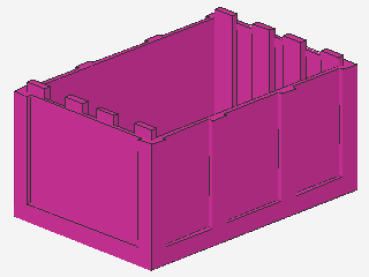 Lego Chest Bottom 4 x 6 x 2.33 (4237) dark pink