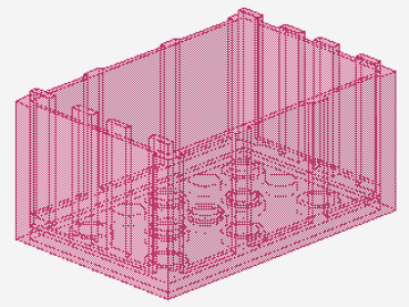 Lego Chest Bottom 4 x 6 x 2.33 (4237) transparent dark pink