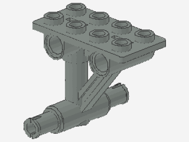 Lego Plate 2 x 4 with Chassis (42608) light gray