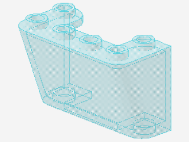 Lego Windscreen 2 x 4 x 2 (4284) inverted, transparent light blue