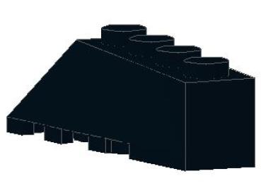 Lego Keil, schräg, rechts 4 x 2 (43720) schwarz