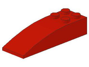 Lego Slope Stone, curved 6 x 2 x 1 (44126) red