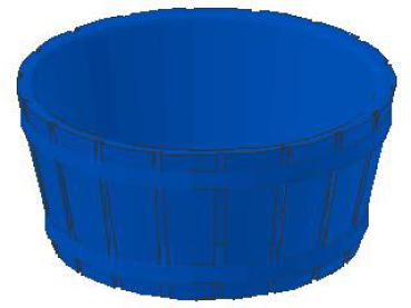 Lego Barrel, Half 5 x 5 x 2 (4424) blue