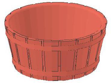 Lego Barrel, Half 5 x 5 x 2 (4424) salmon