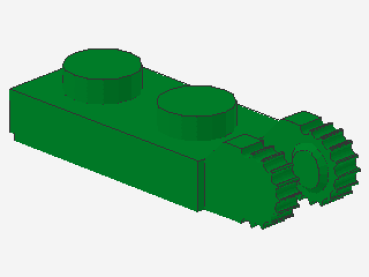 Lego Hinge Plate 1 x 2 (44302a) green