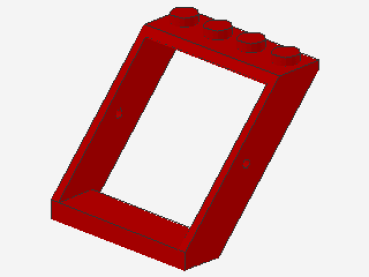 Lego Windows 4 x 4 x 3 (4447) Roof, red