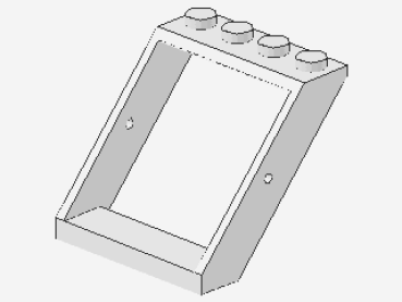 Lego Windows 4 x 4 x 3 (4447) Roof, white