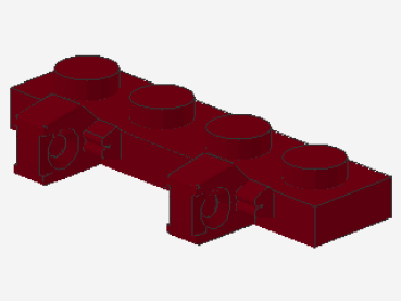 Lego Scharnier Platte 1 x 4 (44568) dunkel rot