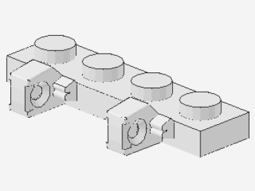 Lego Hinge Plate 1 x 4 (44568) white