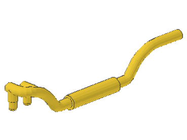 Lego Exhaust Pipe, left (4466) yellow